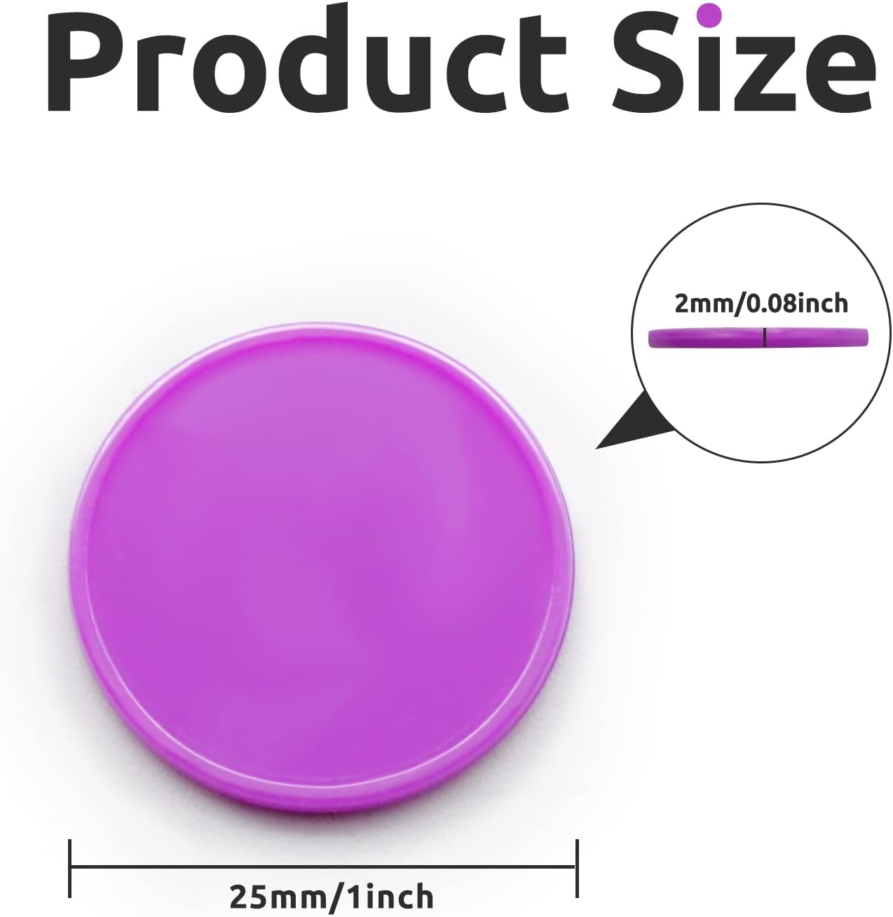 Set of 100 Opaque Plastic Learning Counters Mini Poker Chips Game Tokens with Storage Box (Purple, 1 Inch)