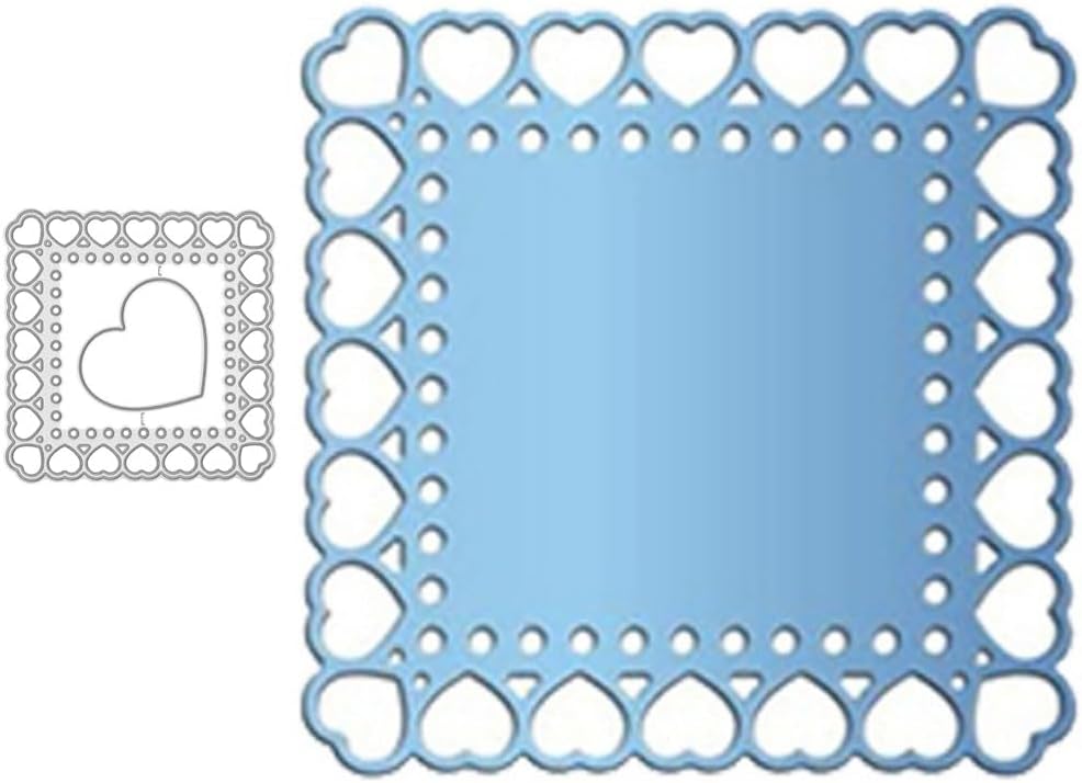 Cutting Dies Metal Stencils Scrapbooking Tools DIY Embossing Template for Paper Card Making Album Arts Crafts Supplies (Heart Frame-6.9x6.9cm)