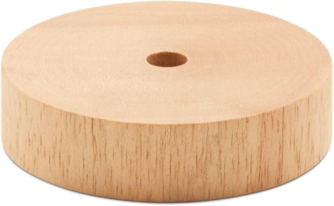 3-inch Diameter Slab Wooden Wheels for Crafts 3/8-inch Hole, 3/4-inch Thick, Pack of 4 Mini Craft Wheel for Model, by Woodpeckers