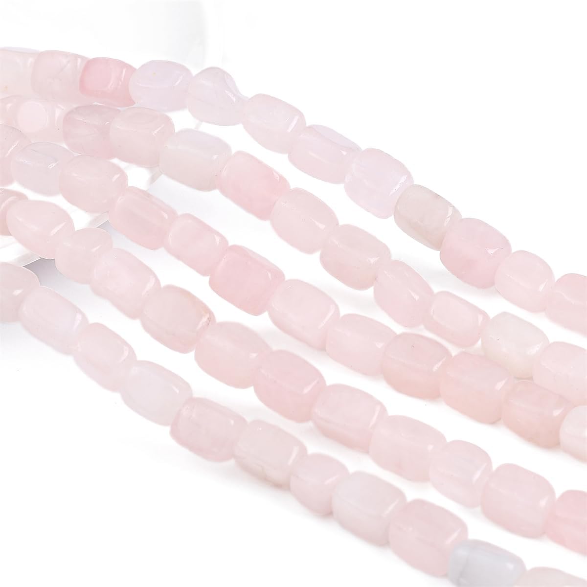 Natural Rose Quartz Cuboid Stone Loose Semi Gemstone Beads for Jewelry Making 8mmx12mm 38cm/Strand