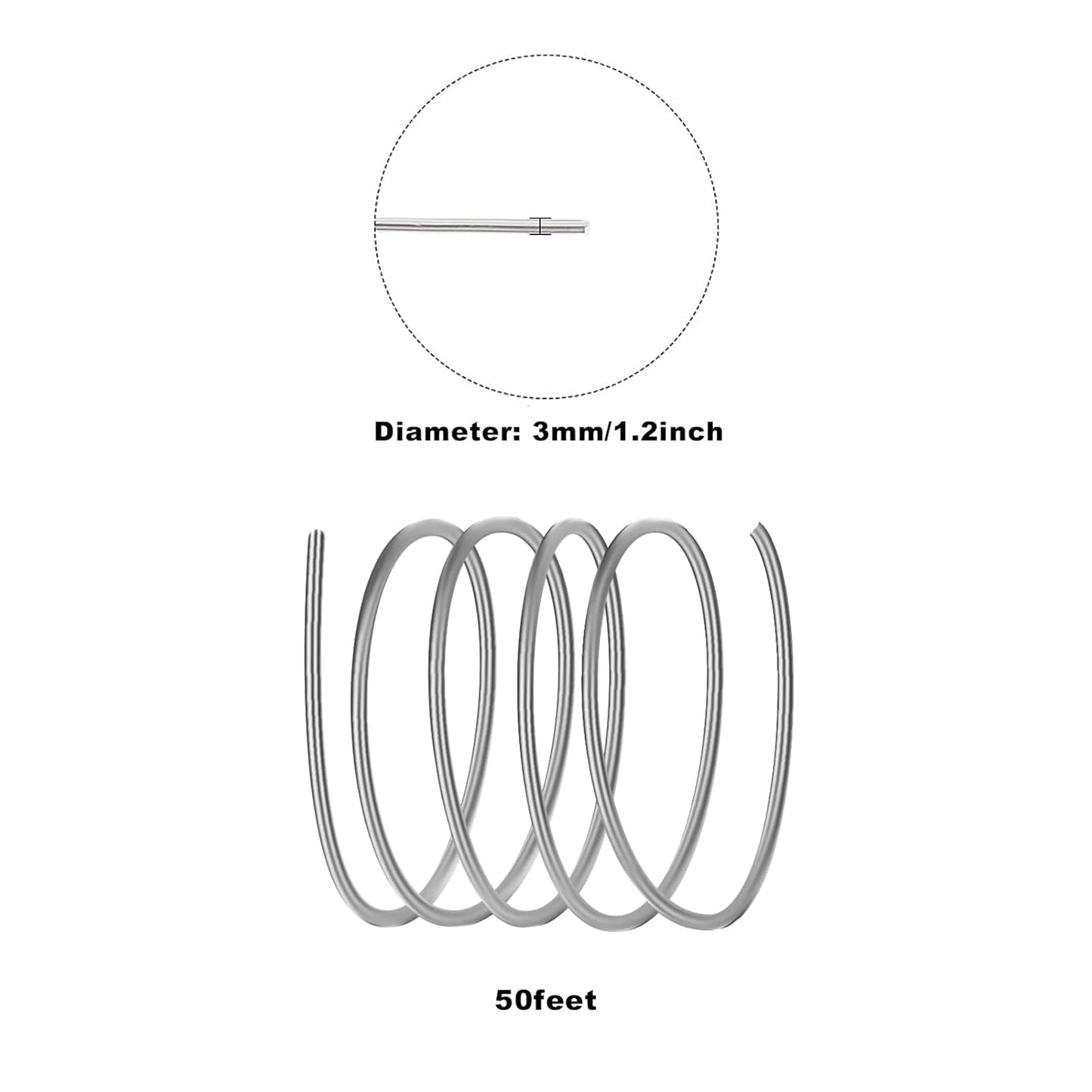 3mm Aluminum Craft Wire, 50 Feet 9 Gauge Bendable Anodized Metal Wire for Sculpting, Jewelry Making, Armature Making, Wire Weaving and Wrapping