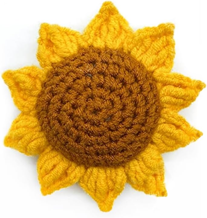 Sunflower Pin Cushion, Handmade Knitted Pincushions, Cute Pin Cushions Needle Holders for Sewing Quilting Accessory, DIY Crafts or Patchwork Decor