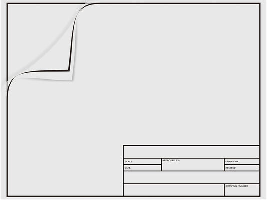 Geyee 10 Sheets Architectural Vellum Paper Translucent White Vellum Sheets Drafting Paper Rag with Border and Title Block(18 x 24 Inches)