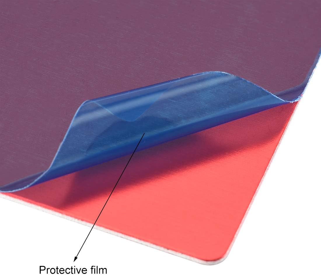 uxcell Blank Metal Card 100x60x1mm Anodized Aluminum Plate for DIY Laser Printing Engraving Red 5 Pcs