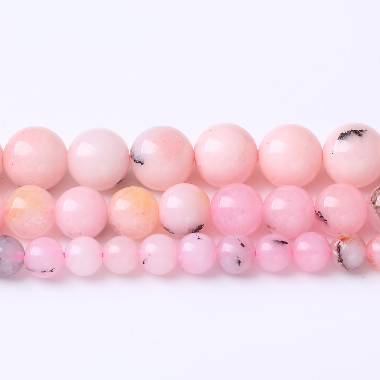 35PCS 10MM Natural Pink Opal Stone Stone Beads for Jewelry Making DIY Energy Stone Healing Power Bracelet 15"