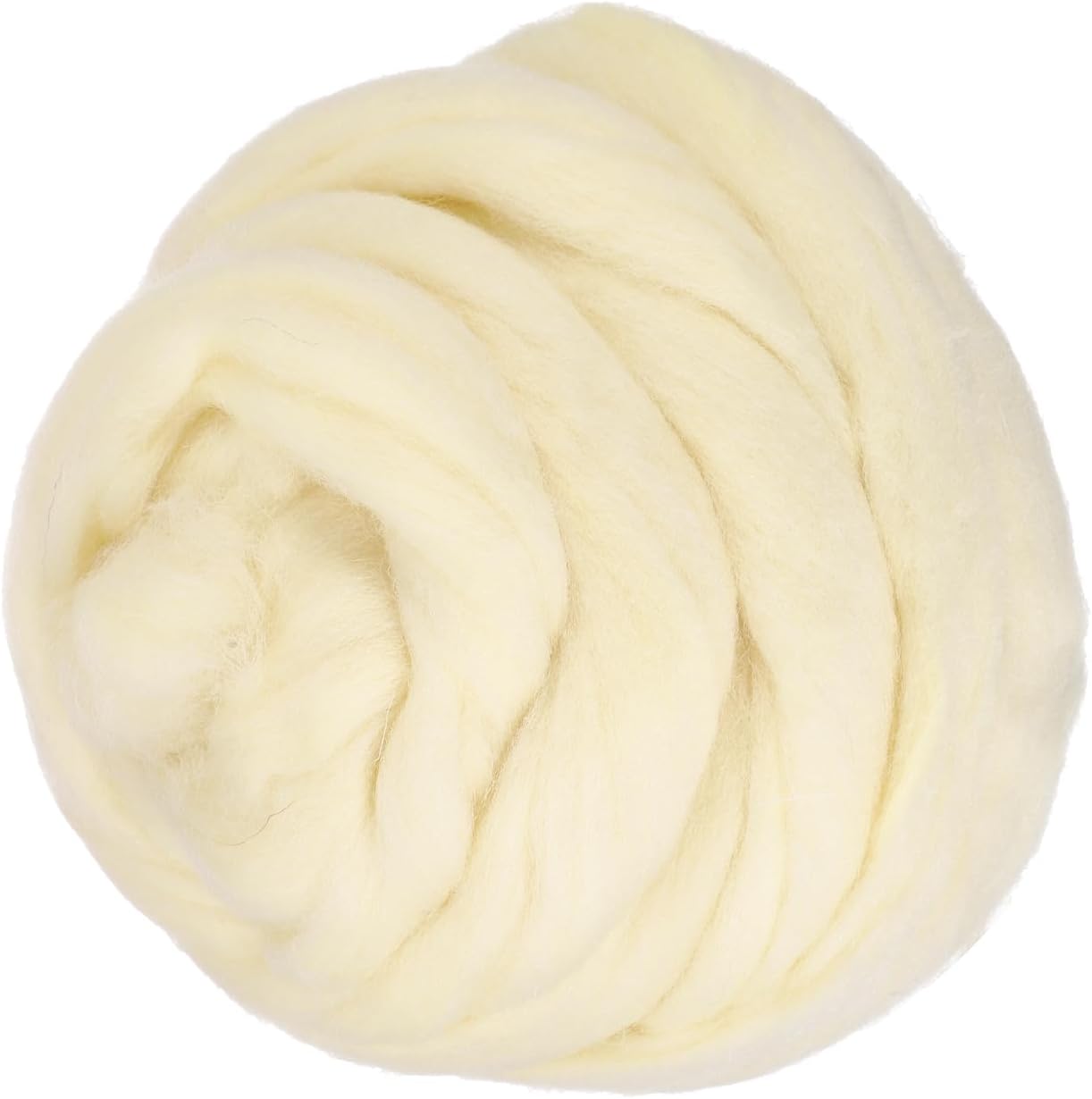 PATIKIL Wool Roving Yarn, 80G/2.82OZ Soft Felting Wool Pure Chunky Roving Yarn Bulk for Needle Felting Knitting Blanket Spinning Weaving DIY Craft, Beige