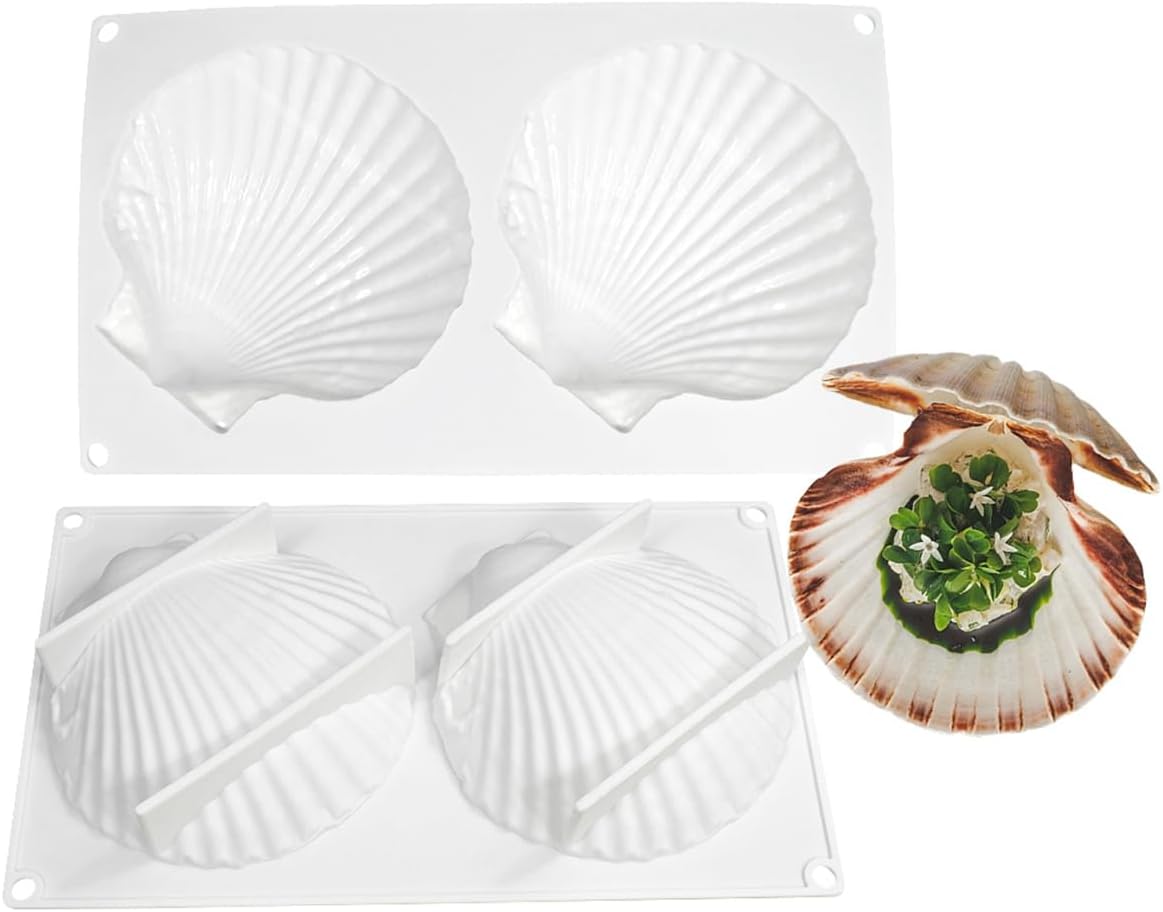 mostsom Big Sea Shell Silicone Baking Mold for Baking 3D Bakeware Chocolate Mold Cupcake Pan Cake DIY Muffin Kitchen Tool