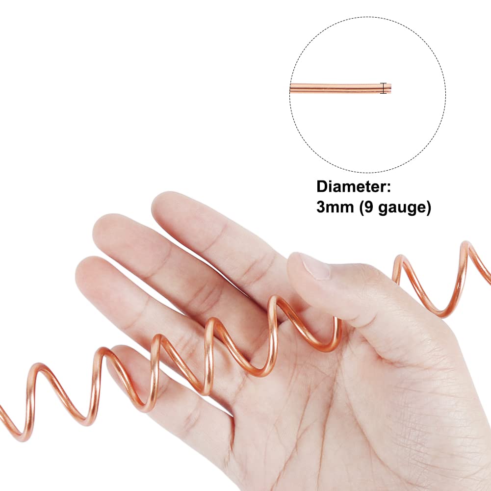 Tenn Well Aluminum Wire, 50 Feet Bendable Craft Wire for Jewelry Making, Plants, Gardening, Sculpting (9 Gauge, Copper Tone)