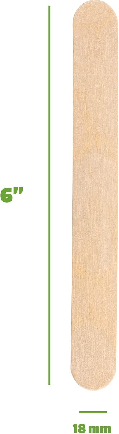 Gusto [1000 Count] Jumbo 6 Inch Wooden Multi-Purpose Popsicle Sticks, Craft Sticks for ICES, Ice Cream, Waxing, Tongue Depressor Wood Sticks -(Formerly Comfy Package)