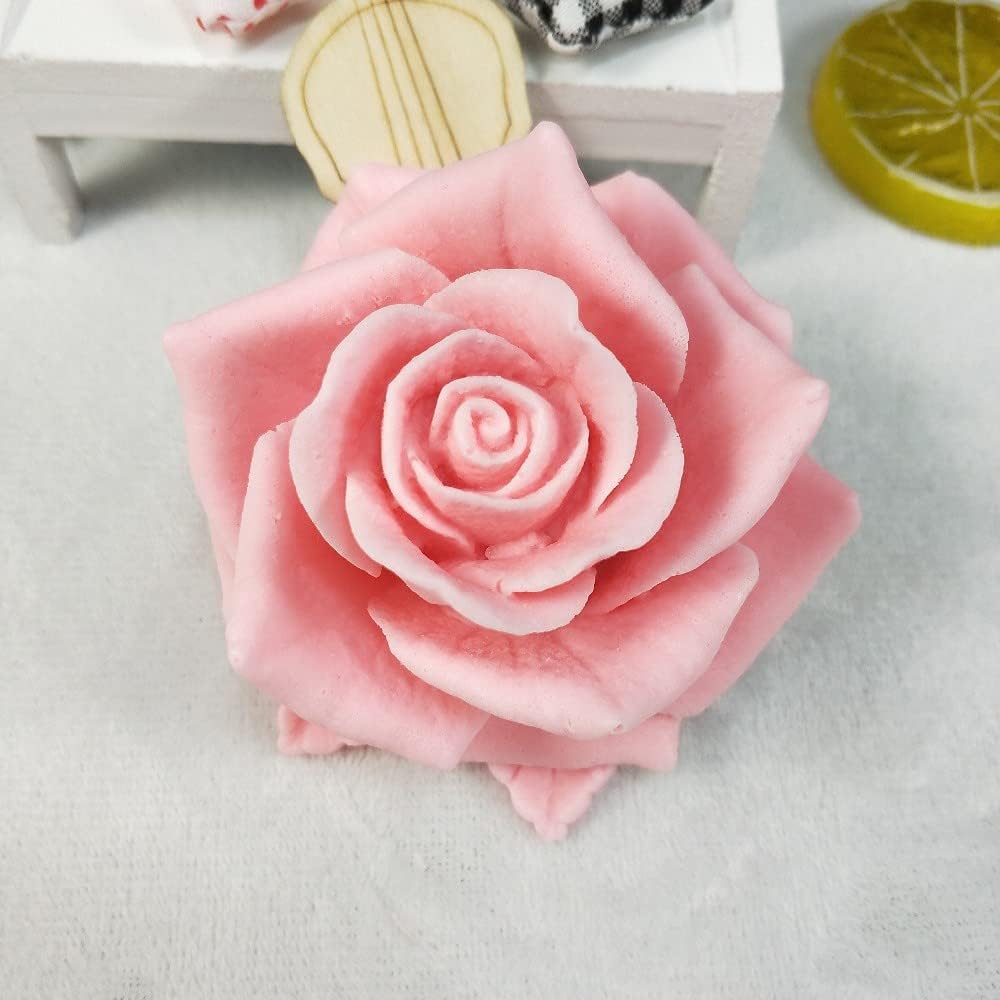 GreatMold 3D Blossom Rose Soap Mold Candle Mould Epoxy Resin Flower Crafts Silicone Molds Beautiful Rose Flower Wax Melt Cake Decoration Art Crafts Moulds