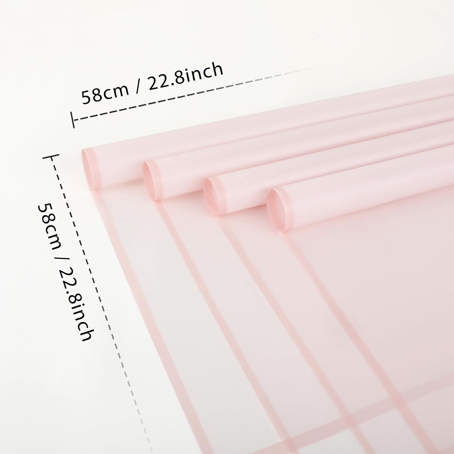 FUHITIM 20 Sheets Flower Wrapping Paper - Waterproof Floral Bouquet Packaging Paper for DIY Crafts，Florist Supplies Packaging Paper for Wedding Birthday Gift (Translucent Light Pink)