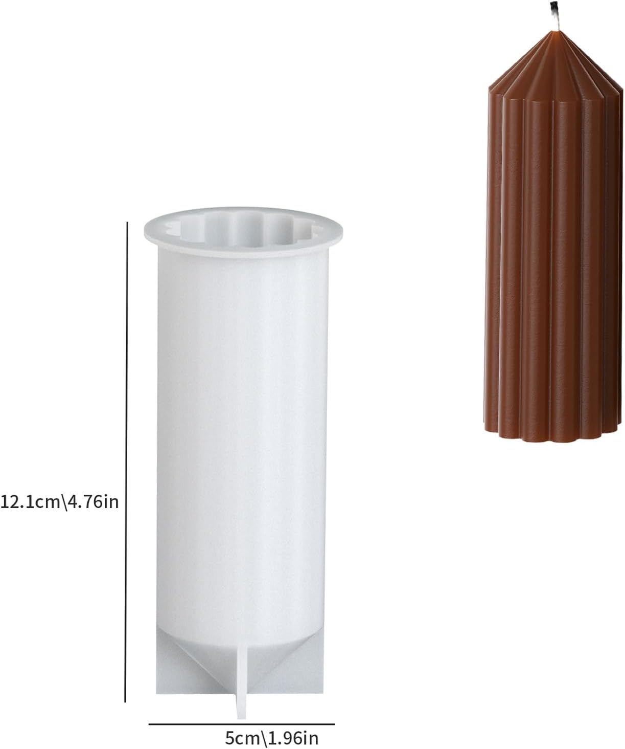 2 Pack Stripe Cylinder Pillar Spiral Candle Resin Mold - Resin Casting Silicone Molds for Home Decor & Candle Making Wave Spiral Mold