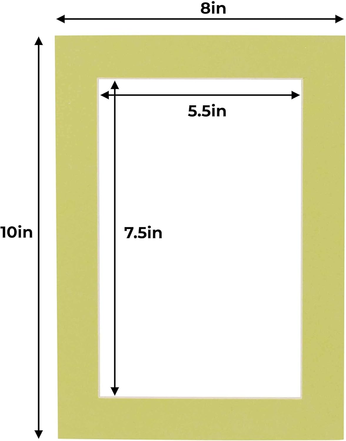 6x8 Mat for 8x10 Frame - Precut Mat Board Acid-Free Pistachio Green 6x8 Photo Matte For a 8x10 Picture Frame, Premium Matboard for Family Photos, Show Kits, Art, Picture Framing, Pack of 10 Mats