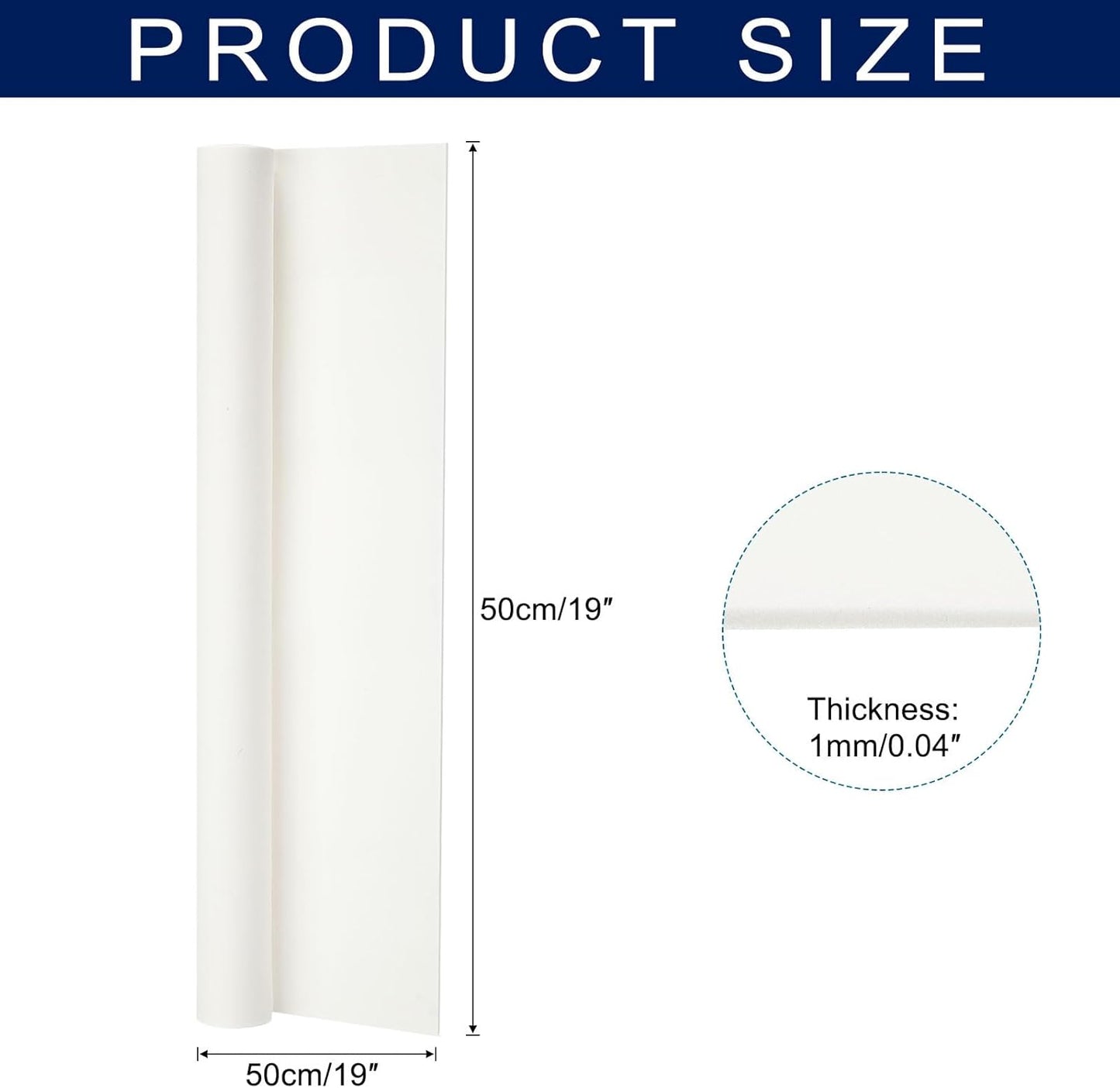 MECCANIXITY Foam Sheets Crafts 19x19 Inch 1mm EVA Craft Foam Paper Foam Sheets for Crafts Projects DIY Cosplay Modeling, White