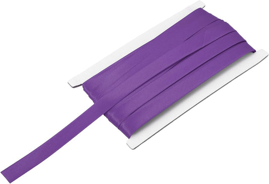 MECCANIXITY Double Fold Bias Tape for Sewing 5/8 Inch x 12 Yards Satin Pre-fold Continuous Binding Tape for Seaming Quilting Hemming Binding DIY Crafts, Purple