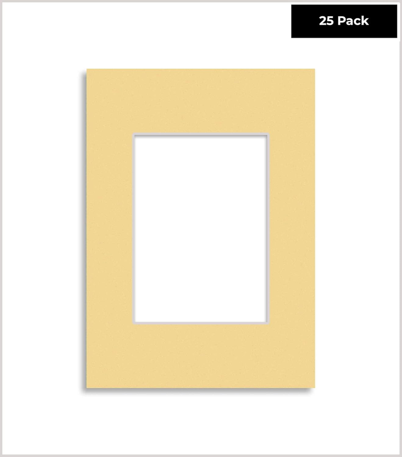 Pack of 25 Acid Free 8x10 Mats Bevel Cut for 5.5x8.5 Photos - Marzipan Beige Precut Matboards For Pictures, Photos, Framing - 4-ply Thickness