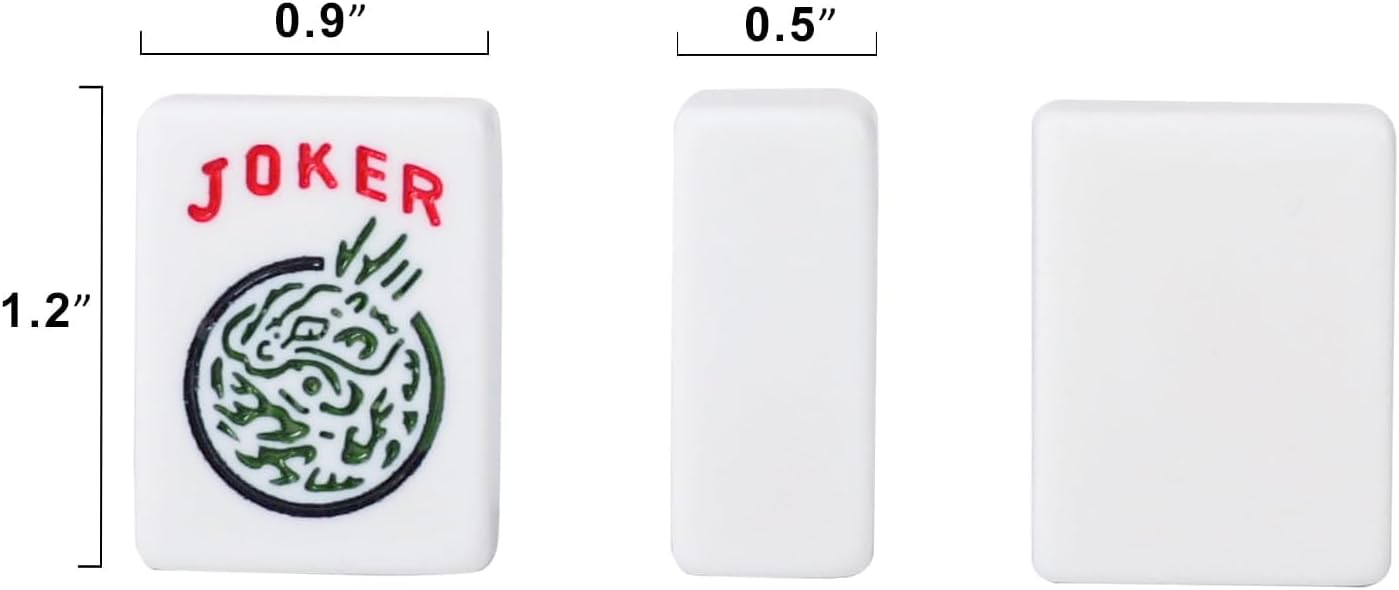 ZGME American Mahjong Set,166 White Tiles with Blue Rectangular Bag and Accessories,4 All-in-One Mahjong Racks with Pushers,Complete Western Mahjong Set