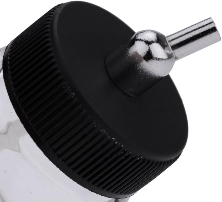 ABEST New 10PCS Airbrush Air Brush Glass Bottle Jar 22CC / Standard Suction Lid Empty 3/4 Ounce (22cc) Glass Jar Bottles with 30° Down Angle Adaptor Lid Assembly