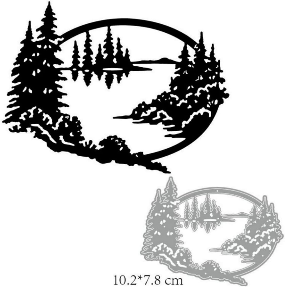 Mvchifay Cutting Dies Happy Birthday Metal Stencils Scrapbooking Tool DIY Emboss Paper Card Making (Christmas Forest-10.2x7.8cm)