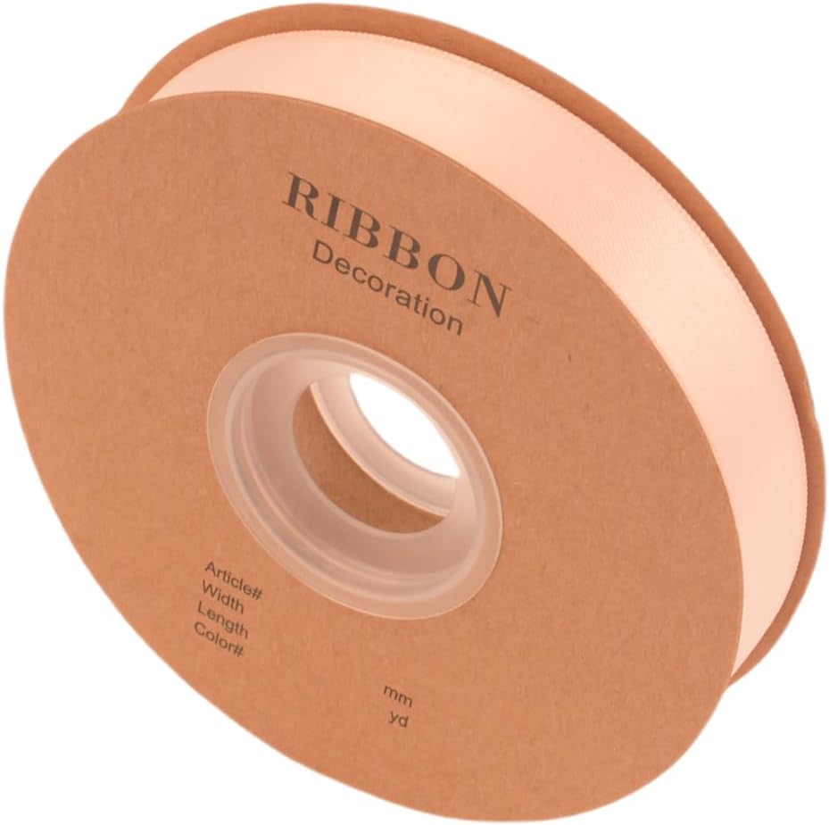 Double Side Satin Ribbon, Continuous 20 Yards,Use for Craft Bows Bouquet, Gift Wrapping, Wedding Decoration, Floral Arrangement (Nude, 4/5 inch)