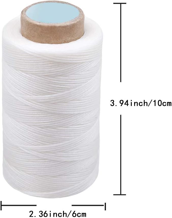 284 Yards Waxed Thread, 210D Heavy Duty Wax Upholstery Thread for Leather Sewing, 0.8mm Flat Waxed String for Bookbinding/Shoe Repairing/Leather Projects