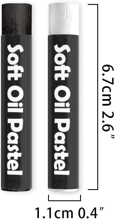 qianshan Soft Oil Pastels 12pc Set of 2 Assorted Colors,Non Toxic,Soft Texture Vibrant and Creamy Oil Crayons Pastels Art Supplies For Professional Artists Beginners Drawing.Black&White