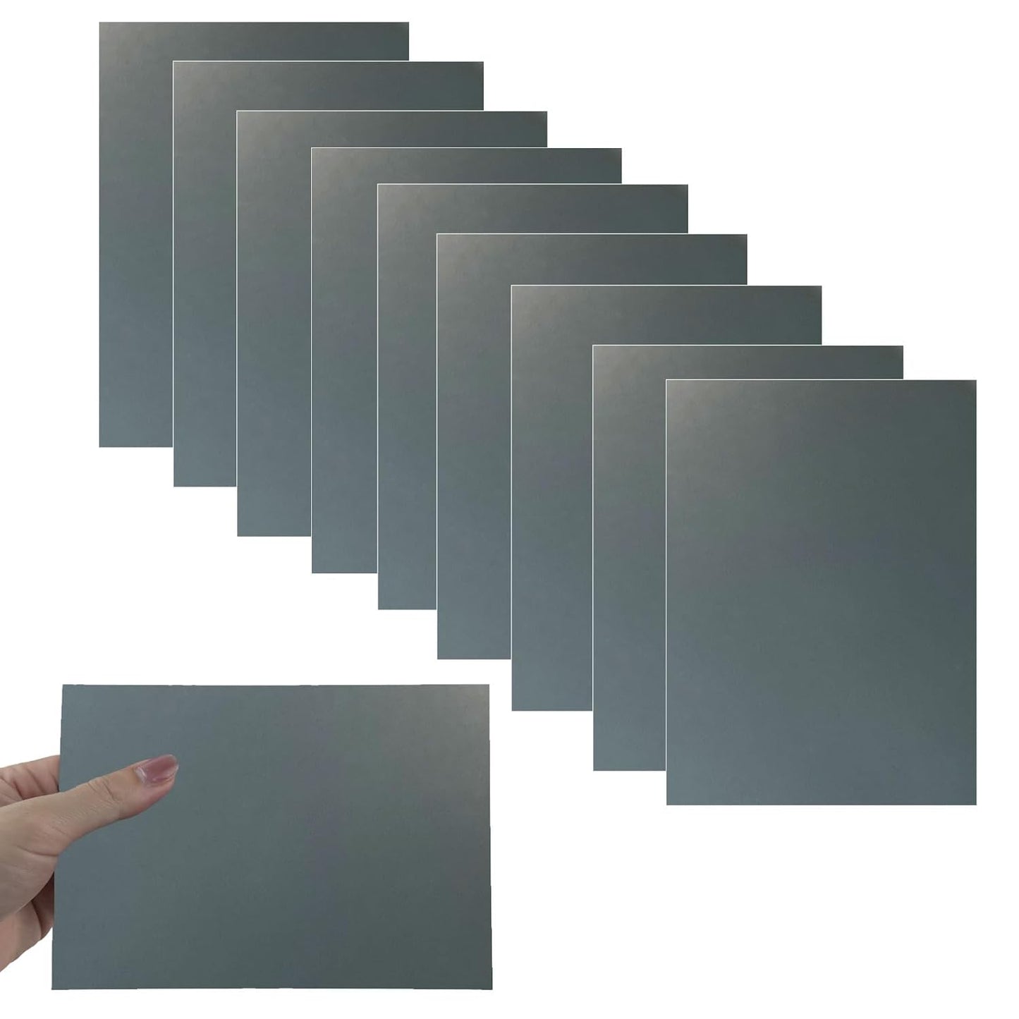 10Pcs Gray Anodized Aluminum Sheet 5" x 7" x 1/32" (0.8mm) Corrosion-Resistant Metal Plates for Laser Engraving, DIY Crafting, Sign Making, Home Decor