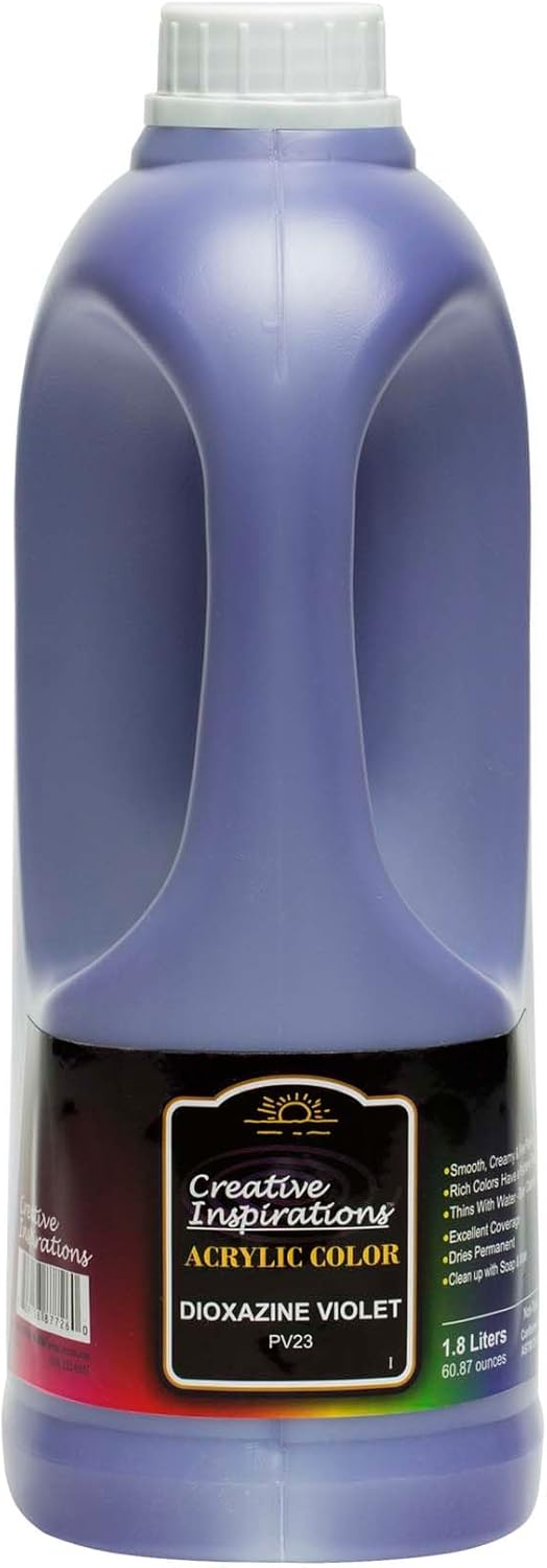 Creative Inspirations Acrylic Paint - Dioxazine Violet - 1.8 Liter - Smooth & Creamy Consistency, Vibrant Pigmentation, Great Coverage for Artists - Clean Up with Soap & Water