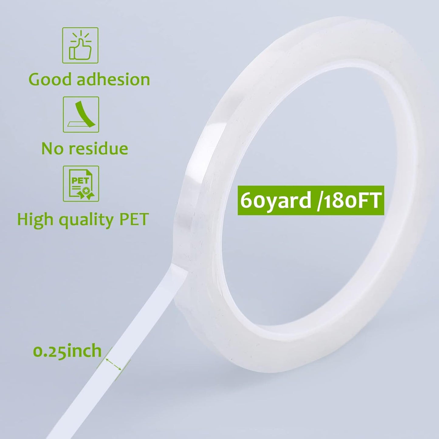 GLAMFIELDS 2 Rolls 1/4" 60Yd Floral Tapes,Clear Floral Tape,White Floral Tape for Bouquet Stem Wrap, Waterproof Florist Tape for Flower Arrangements Supplies Craft Corsages Wedding 60 Yd/Roll