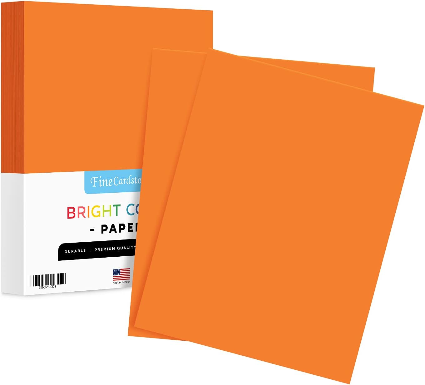 8.5 x 11" Orange Color Paper Smooth, for School, Office & Home Supplies, Holiday Crafting, Arts & Crafts | Acid & Lignin Free | Regular 20lb Paper - 100 Sheets