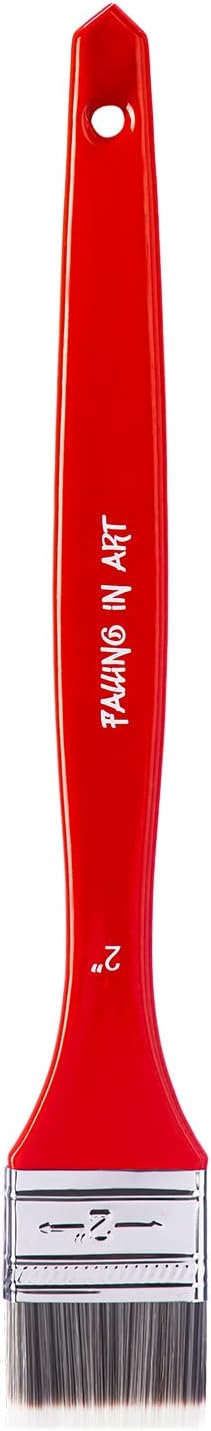 Falling in Art Flat Paddle Paint Brush with Long Handle, Large Scale Brush for Oil and Acrylic Paints, 2 Inch