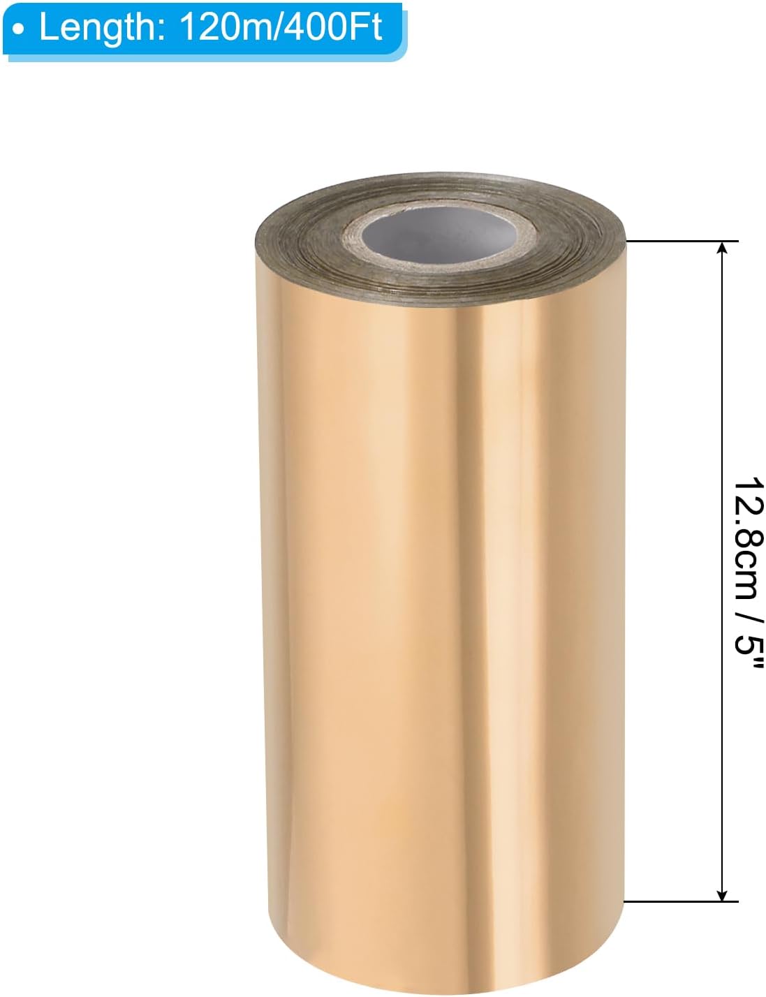 PATIKIL 5"x400Ft Hot Stamping Foil Paper, Heat Transfer Hot Stamping Paper Foil Roll for Leather DIY Logo Decor Craft Gift Package Scrapbook Card, Yellow