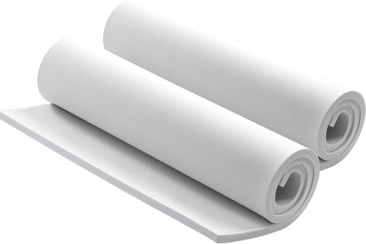 AMZQNART 2Pcs EVA Foam 6mm, Cosplay Foam 16x59 inch White, High Density 90 kg/m³, for Craft Projects Cosplay Costumes, Fake Weapons, Decorations, Christmas, Easter, Thanksgiving, etc.