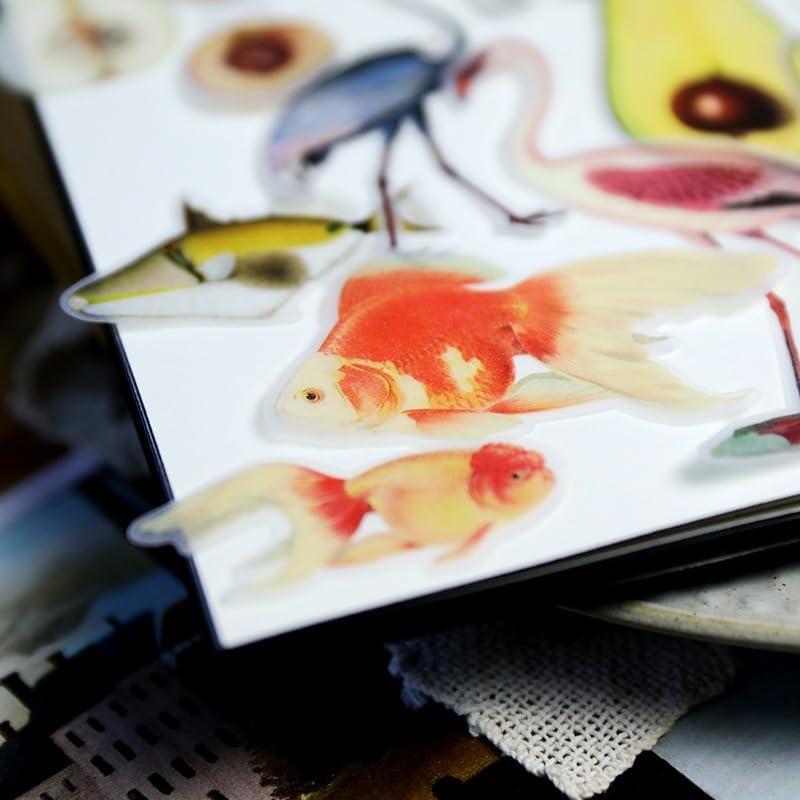 Vintage Vellum Stickers Floral Plants Elements Scrapbooking Supplies Flowers Botanic Natural Translucent Paper Self-Adhesive Junk-Journal Items (Animal World)