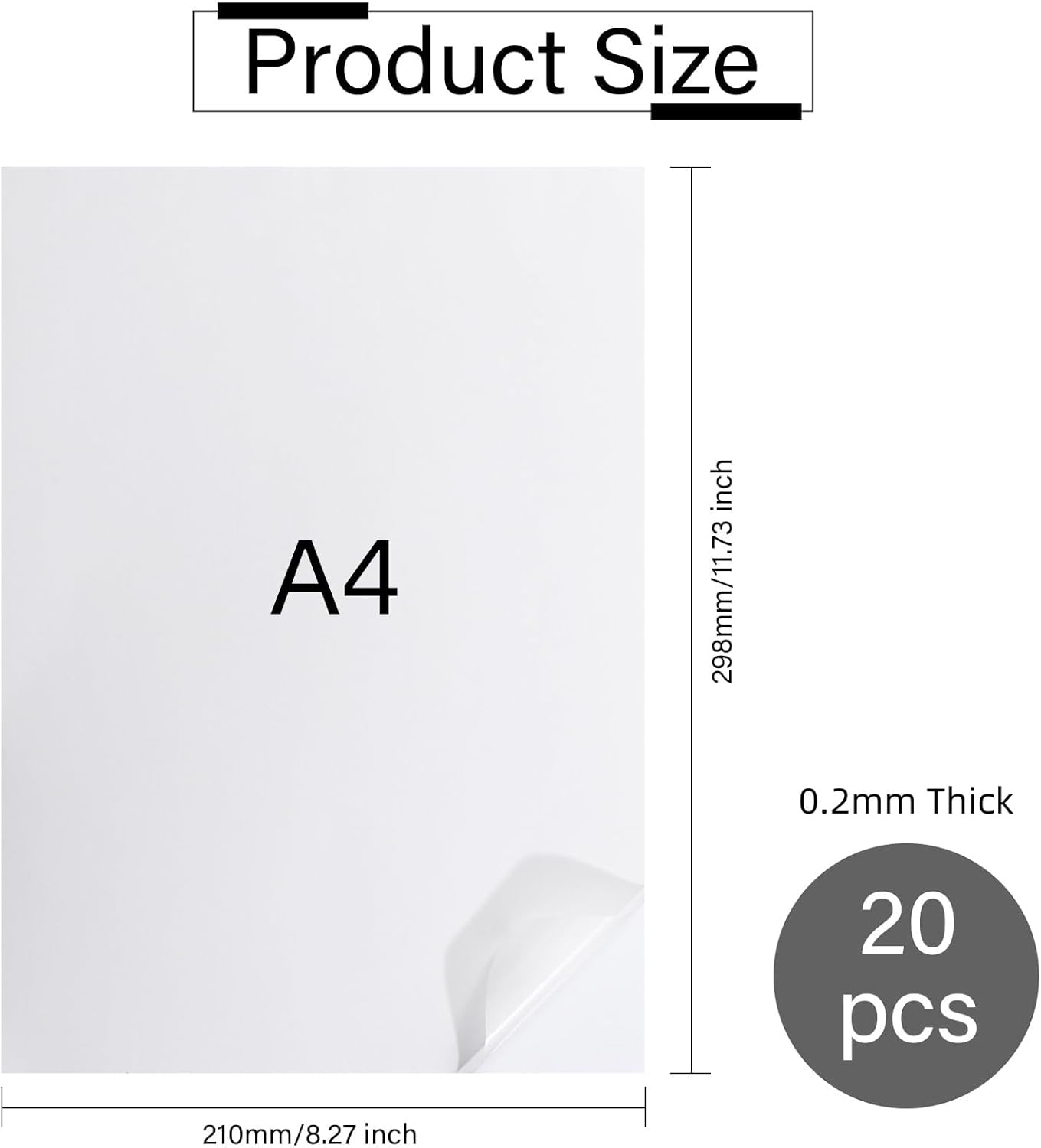 GLOBLELAND 20 Sheets A4 Printable Washi Sticker Paper Translucent Self-Adhesive Paper Handbook DIY Stickers for Printer Diary Album Notebook Scrapbooking Card DIY Arts and Crafts