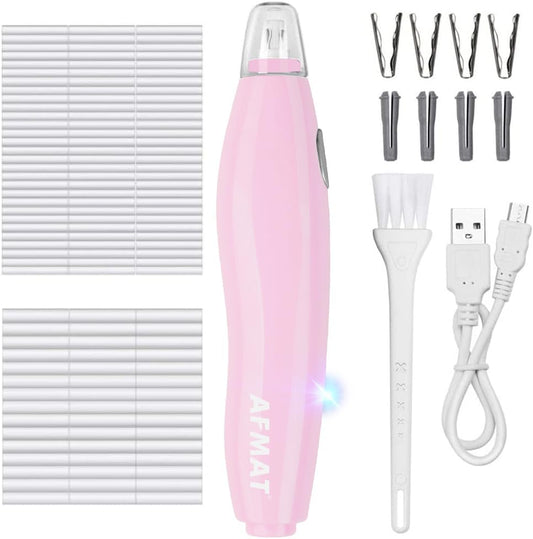 AFMAT EE04PK Electric Eraser, with 140 Eraser Refills, Rechargeable Pencil Erasers for Artists, Electric Erasers for Drafting, Drawing, Painting, Sketching, Architectural Plans, Detailer Tool-Pink