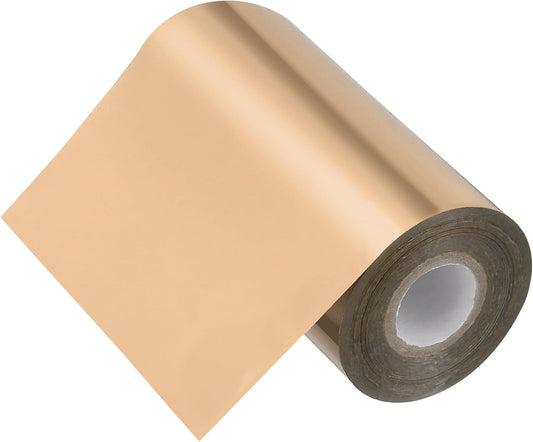 PATIKIL 5"x400Ft Hot Stamping Foil Paper, Heat Transfer Hot Stamping Paper Foil Roll for Leather DIY Logo Decor Craft Gift Package Scrapbook Card, Yellow