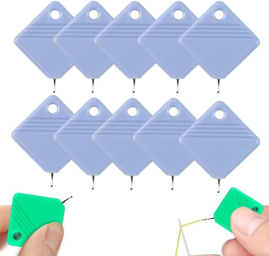 Automatic Needle Threaders for Hand Sewing, 2025 Upgrade Embroidery Floss, Sewing Machine Needle Threader, Sewing Supplies Tool, Fits All Needle Sizes (10, Light Blue)