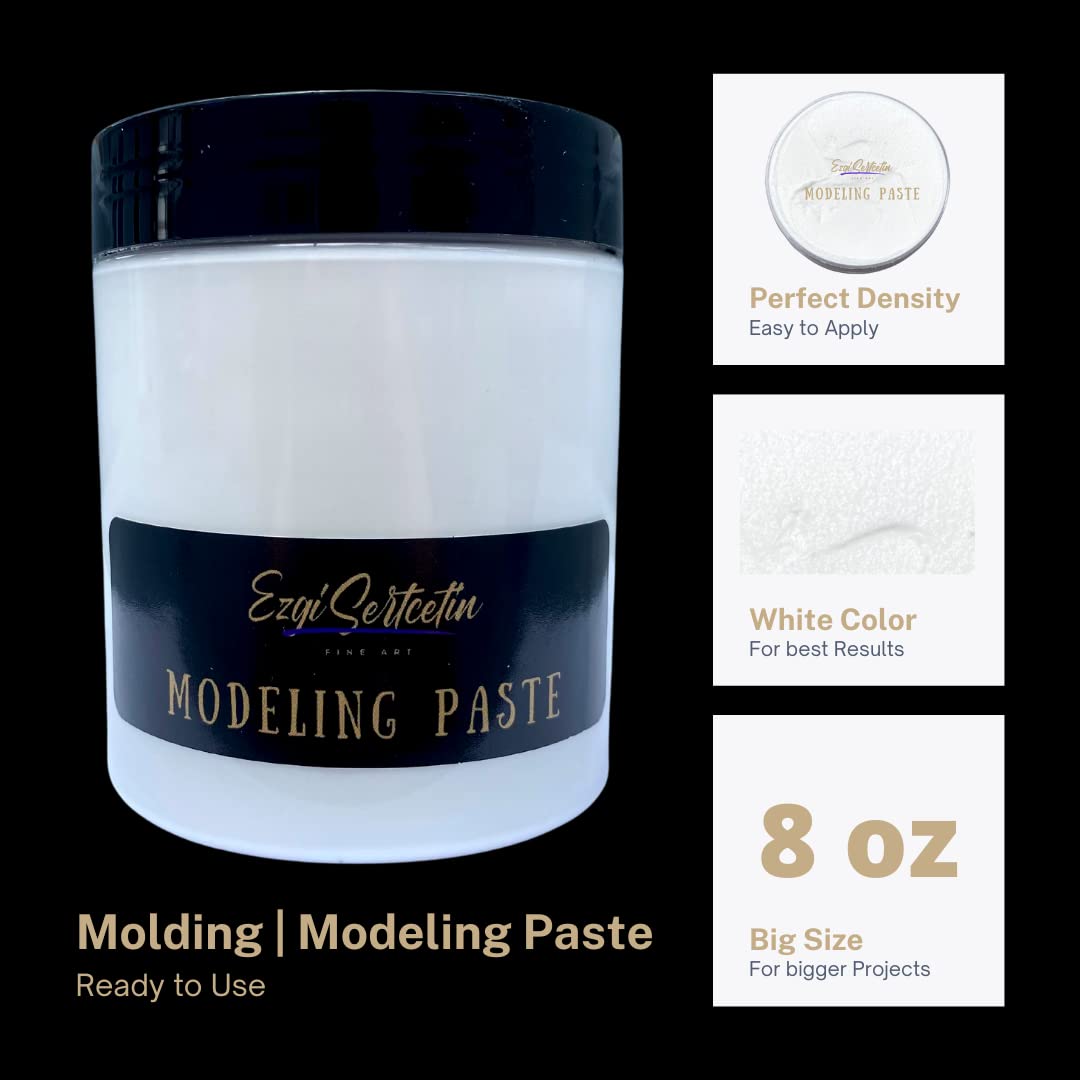 Premium Modeling Paste | Molding Paste | 8 oz | Lightweight Product | Ideal for Artwork and DIY | Perfect Density | by Ezgi Sertcetin