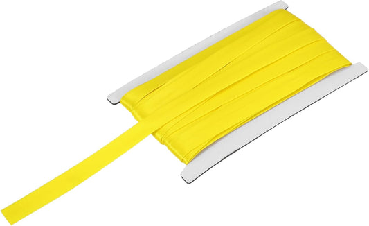 MECCANIXITY Double Fold Bias Tape for Sewing 5/8 Inch x 12 Yards Satin Pre-fold Continuous Binding Tape for Seaming Quilting Hemming Binding DIY Crafts, Yellow