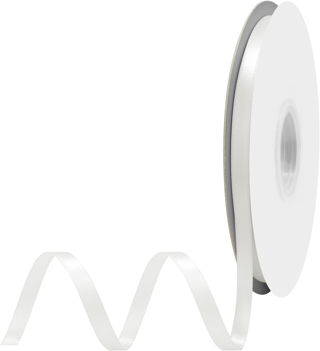 Off White Satin Ribbon 1/4 Inch X 50 Yards Solid Color Double Faced Ribbons Perfect for Crafts Wedding Decor Bow Making Arts Sewing and More