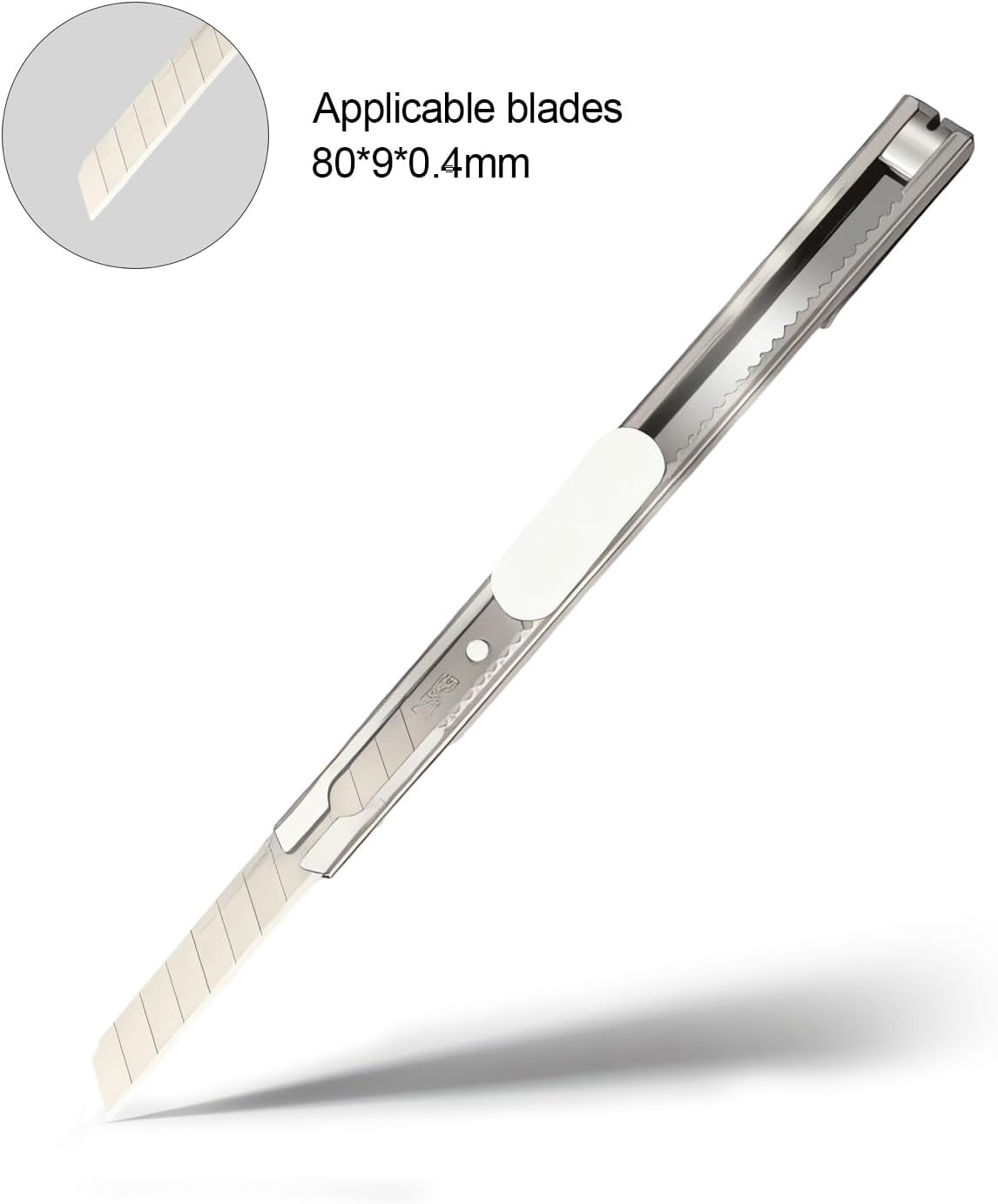 M&G 4 Pack Box Cutter Retractable, Utility Knife 9mm Wide Snap-Off Blades, Extended Razor Knife Box Opener for Cutting Carboard Wrapping, School Home Office Supplies (Random White& Black)