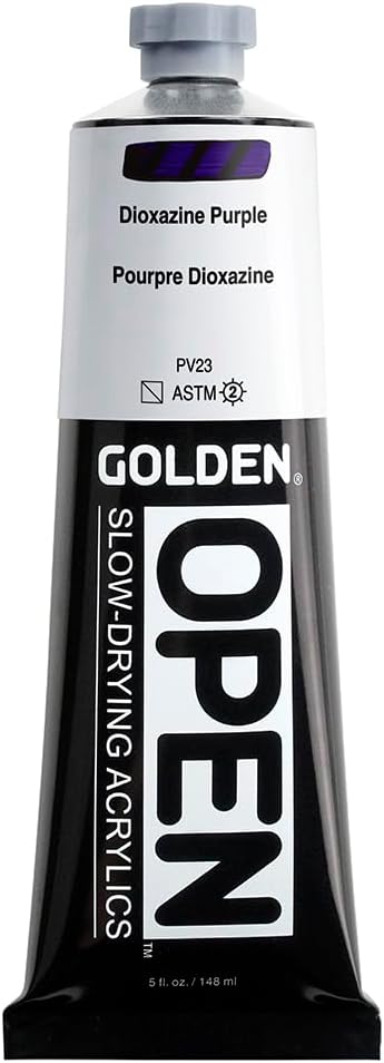 OPEN Slow-Drying Acrylics by GOLDEN, Dioxazine Purple, 5 fl oz. tube, Professional Acrylic Paint, Semi-Transparent