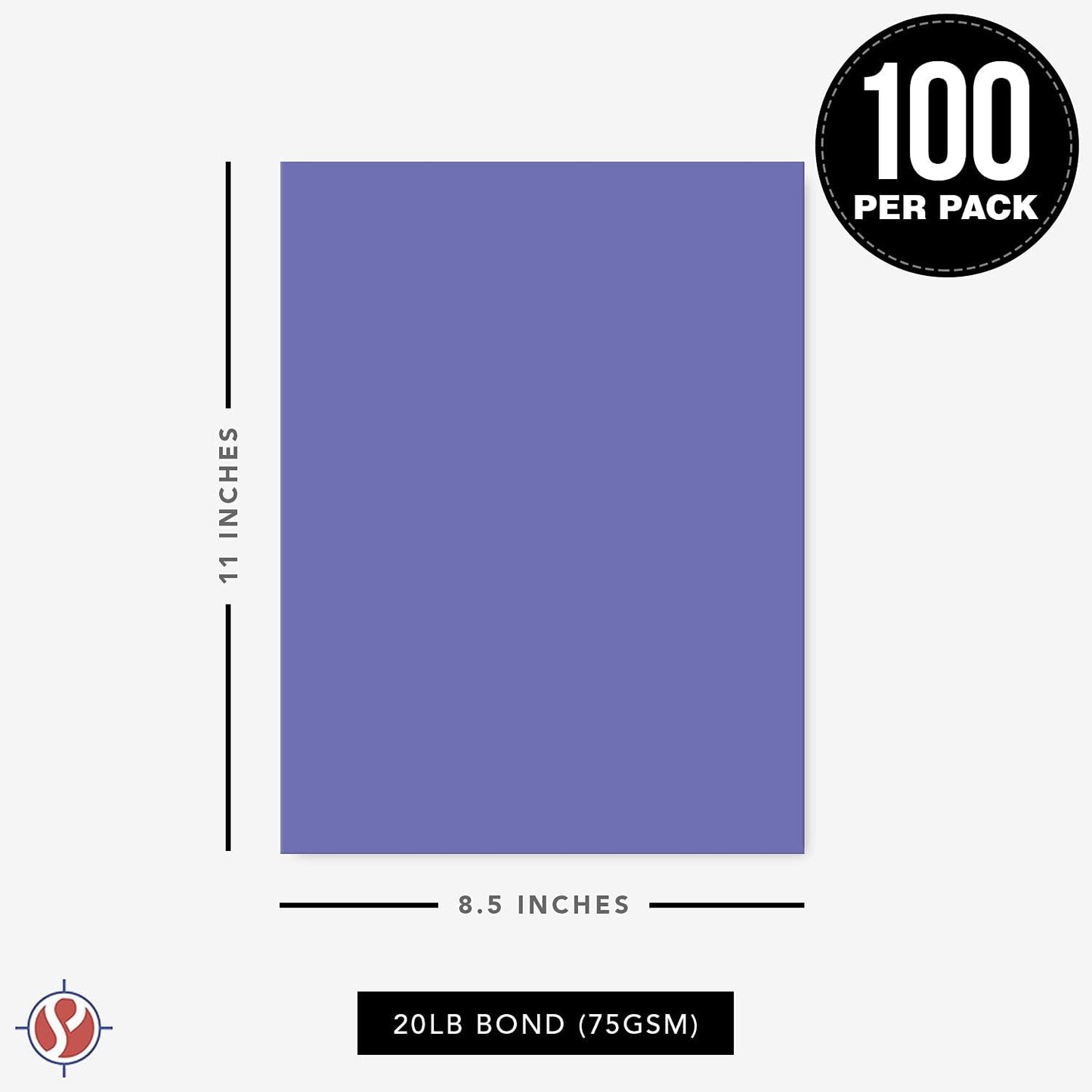 8.5 x 11" Ultra Grape Color Paper Smooth, for School, Office & Home Supplies, Holiday Crafting, Arts & Crafts | Acid & Lignin Free | Regular 20lb Paper - 100 Sheets