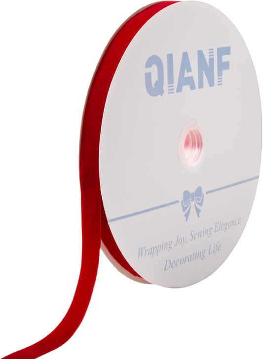 Vintage Red Velvet Ribbon, 5/8 Inch X 25Yd