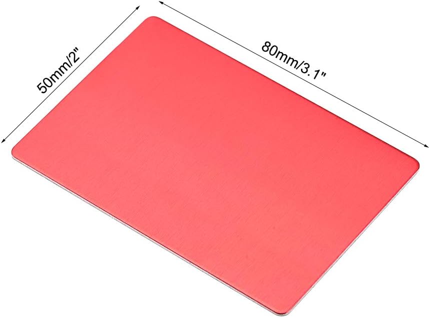 uxcell Blank Metal Card 80x50x1mm Anodized Aluminum Plate for DIY Laser Printing Engraving Red 5 Pcs