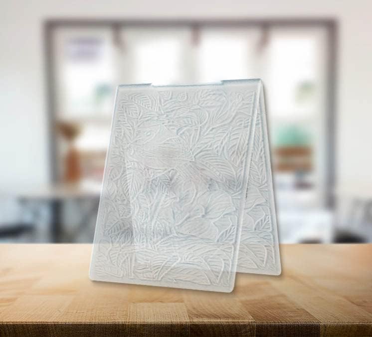 ALIBBON 3D Textured Spring Bird Background Embossing Folders for Card Making, Leaves Background Template Folders for DIY Scrapbooking Paper Craft Photo Album Decorations