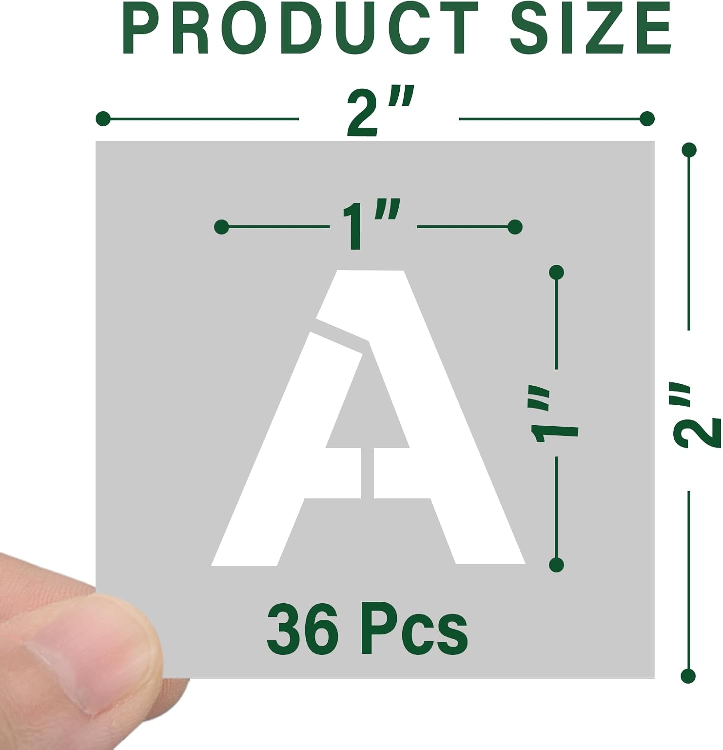 WISYOK 1 Inch 36 Pcs Letter Stencils and Numbers, Reusable Plastic Alphabet Art Craft Templates for Wood, Wall, Fabric, Rock, Signage,Cake,DIY