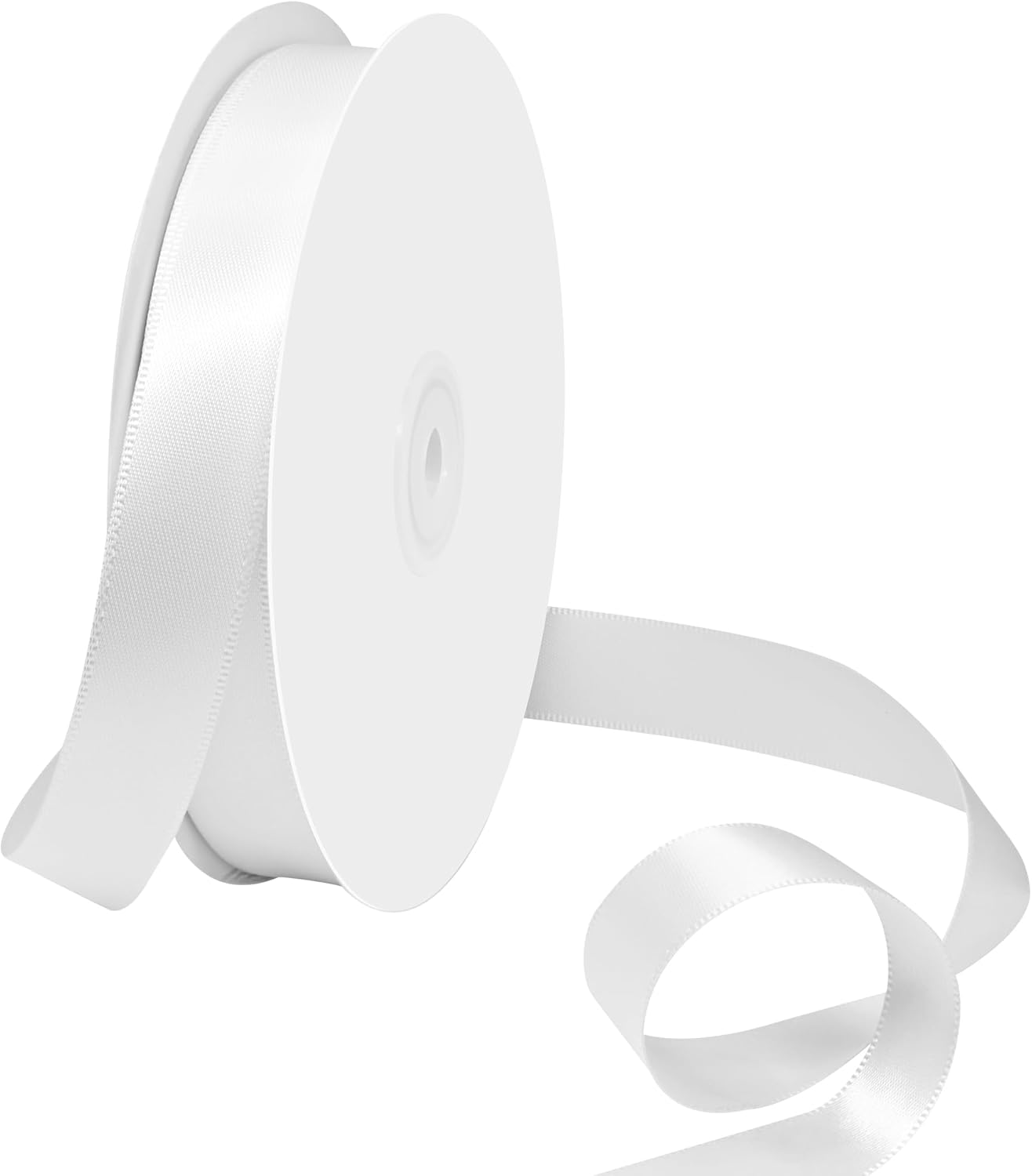 White Satin Ribbon 3/4 Inch X 50 Yards Solid Color Double Faced Ribbons Perfect for Crafts Wedding Decor Bow Making Arts Sewing and More