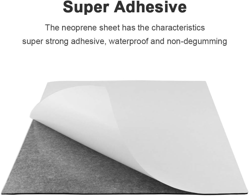 Foam Sheets with Adhesive Backing Foam Padding Neoprene Rubber Mat Closed Cell Sheet Anti-Slip Insulation Rubber Anti Vibration Square Pad (12" x 12" x 1/8", 8 Pcs)